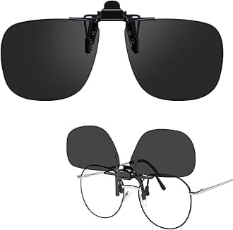 Trysee Clip on Sunglasses Over Prescription Glasses for Men Women Polarized Flip Up for Eyeglasses Anti Glare, 132*49mm