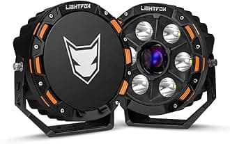 LIGHTFOX 2 PCs 7 Inch Laser LED Driving Lights Round, 15,208 (Pair) IP68 Spot Lights Spot Flood Combo for Jeep Wrangler Truck Pickup SUV