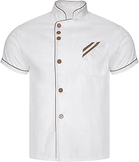iiniim Unisex Chef Coat Short Sleeve Chef Jacket Uniform Food Service Catering Shirt Cloth Kitchen Cooking Uniform