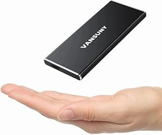 Vansuny External SSD 1TB USB 3.1 Gen2 Read Speed 540 MB/s PS4 Manufacturer Operation Verified Compact External SSD Type C Compatible with Windows/Mac OS/Linux/Android Ultra High Speed Ultra Compact Ultra Thin