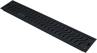 InBath Black Wave Shower Drain Channel with Collar| 24x4 Inches Shower Drainer| Floor Drain|Stainless Steel 304 Grade| Side Hole Type