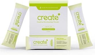 Create Single Serve Creatine Monohydrate Powder – 5g Creapure Creatine | Redefining Strength, Energy & Recovery | Sugar-Free, Vegan, Non-GMO | Lemon/Lime | 30 Packets