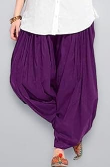 Women's Cotton Plain Patiala Salwar (Size: Free Size, Length: 41 Inches)