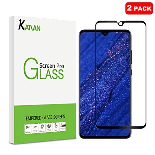 [2 Pack] KATIAN Compatibe Huawei Mate 20 Screen Protector, HD Full Coverage Protector[Anti-Scratch] [No-Bubble] [Case-Friendly], 9H Tempered Glass Screen Film for Huawei Mate 20 [Black]