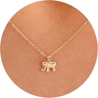 Elephant Necklaces for Women - Elephant Necklace 14K Gold Plated Dainty Gold Necklace Gold Elephant Necklace Jewelry for Women