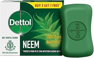 Dettol Neem Bathing Soap Bar With Pure Neem Oil, 75G (Buy 3 Get 1 Free), Combo Offer On Bath Soap
