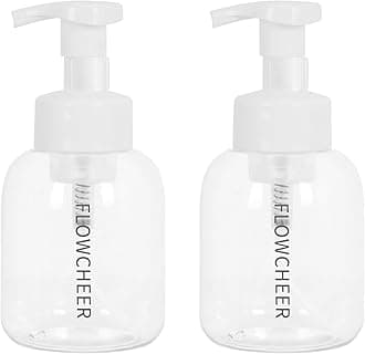 flowcheer Foaming Soap Dispenser Plastic Jar,12 OZ/350 ML Refillable Foam Hand Soap Dispenser Pump Bottle for Kitchen Sink Bathroom,2 Pcs,Clear
