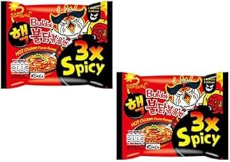 Sam Yang 3X Spicy Hot Chicken Flavour Instant Korean Noodles - 140 Grams*2Pack (Pack of 2) (Imported)