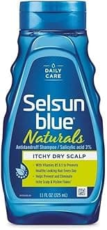 4 Set Selsun Blue Naturals Itchy Dry Scalp Anti-Dandruff Shampoo, 11 fl. oz, Extra-Hydrating Formula Plus Vitamins B5 & E