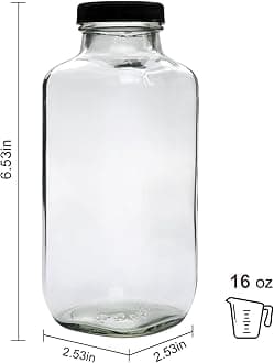 Accguan 16oz Reusable Water Bottles,Vintage Water Bottles for Juicing,Hot Sauce,Kombucha,Ginger Jar,Potion,Oil,Milk Bottles,Whiskey,Portable Travel Bottle,Smoothies Bottles(12pack)