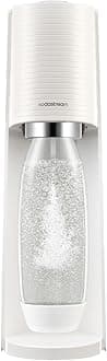 sodastream Terra Sparkling Water Maker Machine, with 1 Litre Reusable BPA Free Water Bottle for Carbonating & 60 Litre Quick Connect CO2 Gas Cylinder White, 1012811440