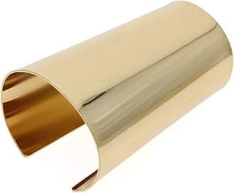 COLORFUL BLING 2 Pieces Gold Tone Cuff Bangle Bracelet Set for Women Girls Adjustable Smooth Wide Thin Thread Wire Armband Armlet Wrist Jewelry Set