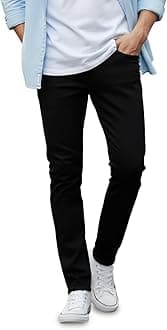 Urbano Fashion Men's Slim Fit Black Stretch Jeans