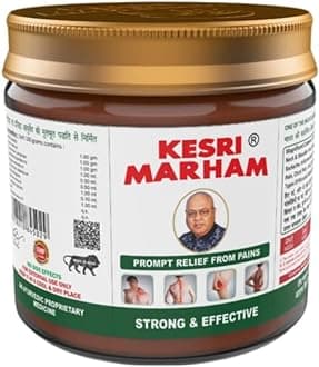 Kesri Marham Massage Rub Balm Made With Natural And Ayurvedic Formulation With Strong Smell (Small Size) 12gm Non- Sticky, Fast Absorption In Orange Colour (Pack of 10)