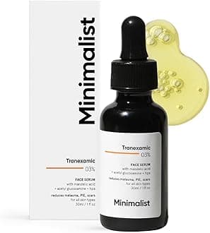 Minimalist 3% Tranexamic Acid Face Serum for Melasma, Pigmentation, Erythema & Acne Scars | Face Serum with HPA to Remove Melasma & Post Inflammatory Hyperpigmentation or Erythema (PIH & PIE) | 30 ml