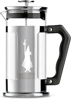 Bialetti Coffeepress French Press Coffee Maker, 8 Cup, Preziosa Stainless Steel (06852)