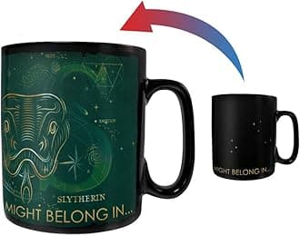 Harry Potter - Slytherin Hogwarts House - Sorting Hat 16oz Heat Sensitive Clue Mug - Full image revealed when HOT liquid added MMUGC946