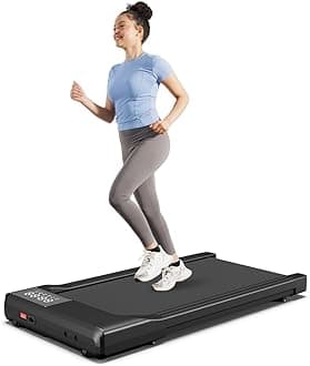 2024 Upgrade Walking Pad, Smart Under Desk Treadmill for Home Office, No-Assembly Treadmills with APP and Remote Control, LED Display, 2.5 HP Quiet Walking Jogging Machine, 300 lbs Capacity