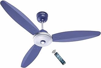 ACTIVA Gracia 1200mm Ceiling Fan, 3 Blade 380 Watt Motor, 5 Star Rated, LED Light, Energy Saving, Remote Control, Reversible Mode & Timer, 4 Years Warranty-SPARKLE Blue