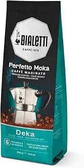 Bialetti Coffee Powder, Parfait Mocha, Decaffeine, Fine Grind, Carefully Selected Blend, 8.8 oz (250 g), Espresso, Regular (Powder)
