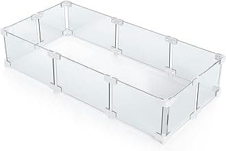 Grisun Rectangle Fire Pit Glass Wind Guard - 41.7 x 17.9 x 6 inch, Thick 6/25 inch Heat-Resistant Tempered Glass Guard for East Oak and Essential 52 inch Fire Pit Table