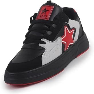 FAUSTO Men's Colorblocked Mid Top Breathable Lace-Up Sneaker Shoes|Memory Cushion Casual Shoes|Chunky Streetwear Fashion Sneakers