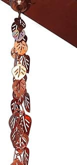 Monarch Copper Cascading Leaves Rain Chain