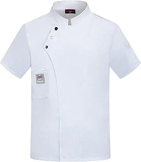 Chef Uniform for Women Unisex Chef Coat Short Sleeve Jacket,Breathable,Comfortable Button Closure - Kitchen,Restaurant,Hotel Uniform Xx-Large 01-White A