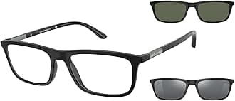 Men's Ea4160 Sunglasses with Two Interchangeable Clip-ons Rectangular