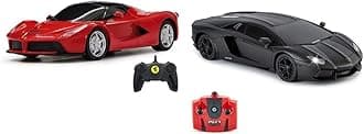 La Ferrari Remote Control Car, 1:24 Scale RC for Kids, Red Toy & Lamborghini Aventador Official Licensed With Working Lights