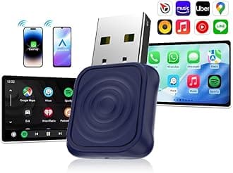 Wireless CarPlay Adapter 2026 MINI - for iPhone & Android Phone, Converts OEM Wired CarPlay to Wireless CarPlay, Converts OEM Wired Android Auto to Wireless Android Auto.