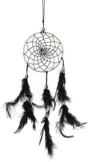 Dream Catcher Dashboard Hanging for Car, Decorative Showpiece for Decoration, for Good Vibes, Postive Energy & Protection - Small/Mini 3 Inch (Golden Black)