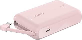 – Belkin BoostCharge 10000mAh, portable power bank with integrated cable PD 20W, fast charge USB-C power delivery, fast charging for iPhone 16 series, iPad Pro, Galaxy S24 and more