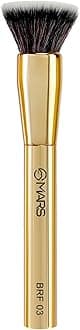 Artist's Arsenal Premium Professional Foundation Flat Makeup Brush | Feather Soft Touch | Precise Synthetic Bristle | Luxe Packaging Flat Straight Makeup Brush (Golden)