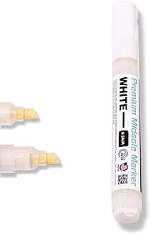 Wilkins Premium Midsole Marker for Customization Paint on Leather, Suede, Fabric and Soft Foam for 2-4 Pair of Shoes (White)