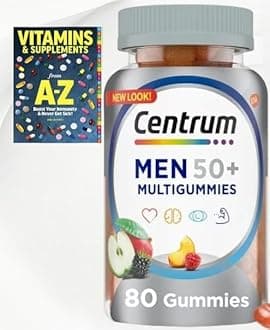 Centrum Multigummies 50 Plus, Multivitamin Supplement Gummies, Assorted Fruit,with Vitamin D3, B Vitamins + Includes Better Guide Vitamins SUPLLEMENTS Exclusive