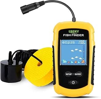 Kayak Portable Fish Depth Finder Water Handheld Fish Finder Sonar Castable Kayak Boat Fishfinder Transducer Fishing LCD Display FFC1108