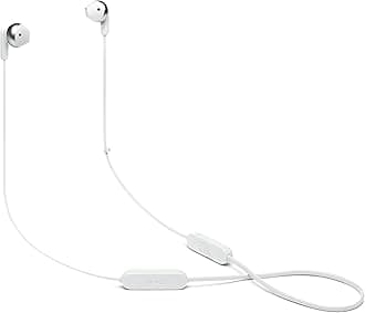 JBL TUNE 215BT - Wireless earbud headphones with Bluetooth 5.0, built-in microphone, and 16 hour battery life, in white