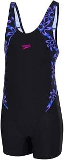 Speedo Kids Printed Legsuit Girls Swimwear