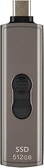 Transcend ESD330C 512GB Portable SSD, Retractable USB-C Connector, 10Gbps External SSD, Up to 1050MB/s, Capless Design for iPhone 15/16/17, MacBook, iPad & Android TS512GESD330C
