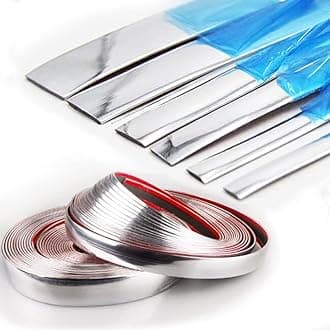Chrome Silver Car Exterior and Interior Molding Trim Universal Bumper Window Door Body Side and Household Furniture Surfaces Decorative Strip Scratch-Proof (Width: 5/16 inch (8mm), Length: 8Ft)