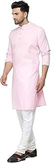 Multi Colored Cotton Plain Men's Ethnic Kurta Only