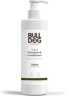 Bulldog Mens Skincare and Grooming 2-in-1 Shampoo and Conditioner, Alpine, 12 Fluid Ounces