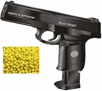 O & R Mouser Pistol Toy Shooting Gun With 200 Plastic Bb Bullets For Kids Age 14 Years & Above, Pull Back The Loader To Load Gun, Do Not Shoot Human & Animal