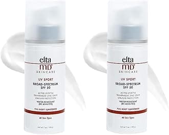 EltaMD UV Sport Body Sunscreen, SPF 50 Sport Sunscreen Lotion, Sweat Resistant and Water Resistant up to 80 Minutes, Formulated with Zinc Oxide Great for Outdoor Physical Activities, (2 Pack)