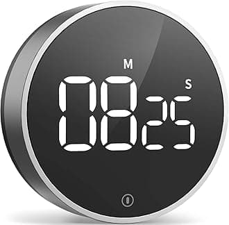 VOCOO Digital Kitchen Timer - Large LED Countdown Timer with 3 Levels Volume and Powerful Magnet, Easy to Use for Older Kids (Batteries Included) (Dark Grey)