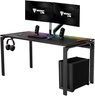 SecretlabMagnus Metal Desk | Ergonomic Gaming Desk with Magnetic Ecosystem | in-Built Cable Management Tray | Ultra-Durable| Black Magnetic Leatherette Desk Mat | 5-Year Warranty