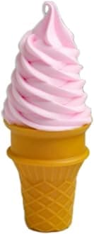 1 Pcs Artificial Pink Ice Cream Model Lifelike Fake Dessert Decor for Home Kitchen Cabinet Desk Shops Party Decor Sample Display Photography Props (Pink)