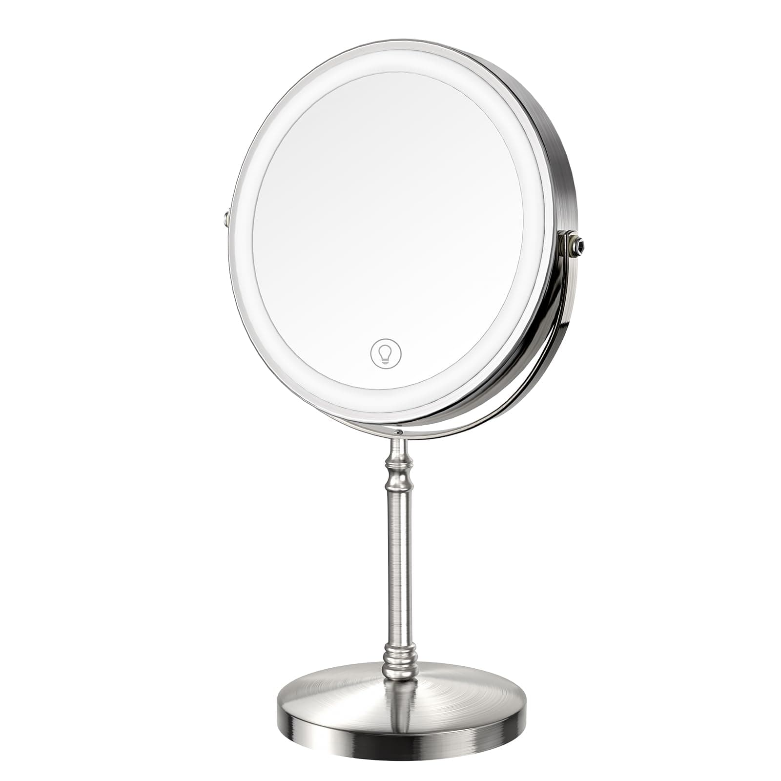 DEIOVWXS Makeup Mirror, 3000mAh Rechargeable Double-Sided Magnifying Vanity Mirror with 3 Colors, 1X/10X, 360° Rotation, Adjustable Brightness, for Mom, Women, Dorm Room Essential