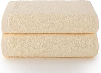 Top TowelPlus - Large bath towels - Bath towels - 2 face towels or bidet - 30x50cm - 100% cotton - Natural